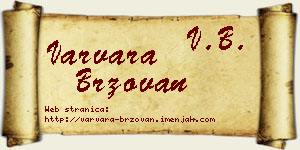 Varvara Brzovan vizit kartica